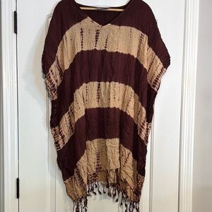 Beach by Exist Brown and Tan Women's Poncho-One Size